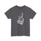 Steady Over Steep Mountain Goat T-Shirt — Motivational Hiking Logo Tee
