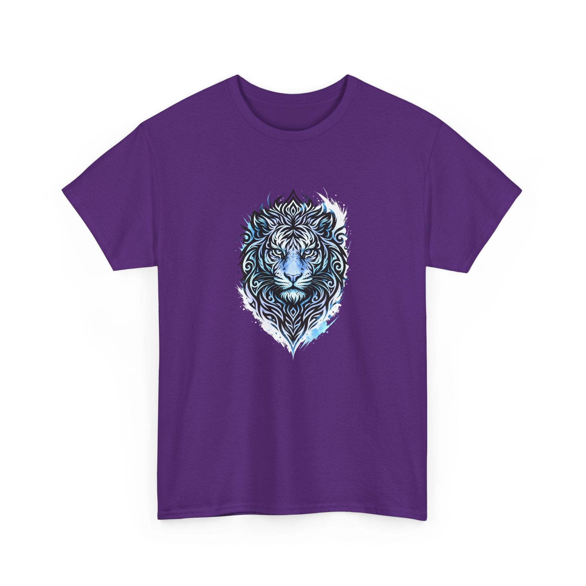 Tiger T-Shirt — Intricate Blue And White Tiger Graphic Tee