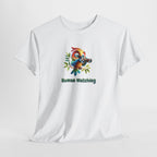 T‑Shirt — Cute Bird with Binoculars "Human Watching" Graphic Tee