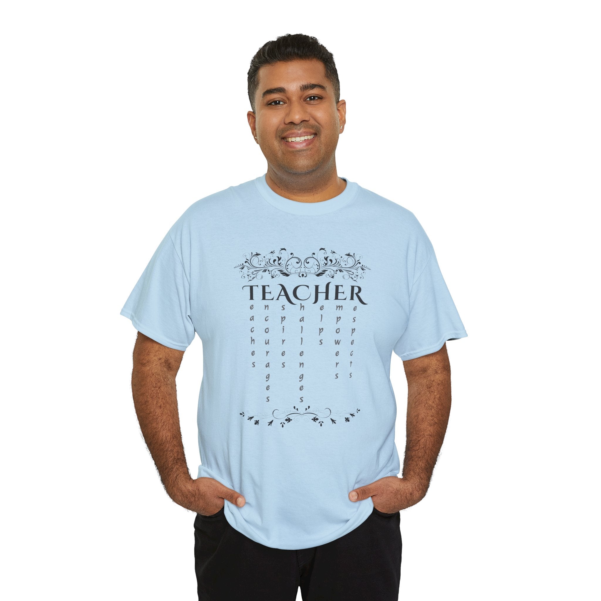 Teacher Floral Rain T-Shirt — Elegant Teacher Appreciation Tee