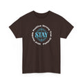 Stay Positive Graphic Tee — 'STAY' Inspirational Badge T‑Shirt