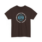 Stay Positive Graphic Tee — 'STAY' Inspirational Badge T‑Shirt