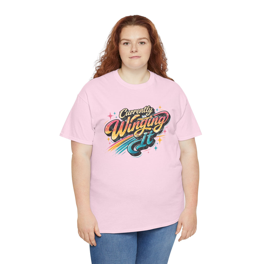 Currently Winging It Graphic Tee — Retro Script Casual Shirt