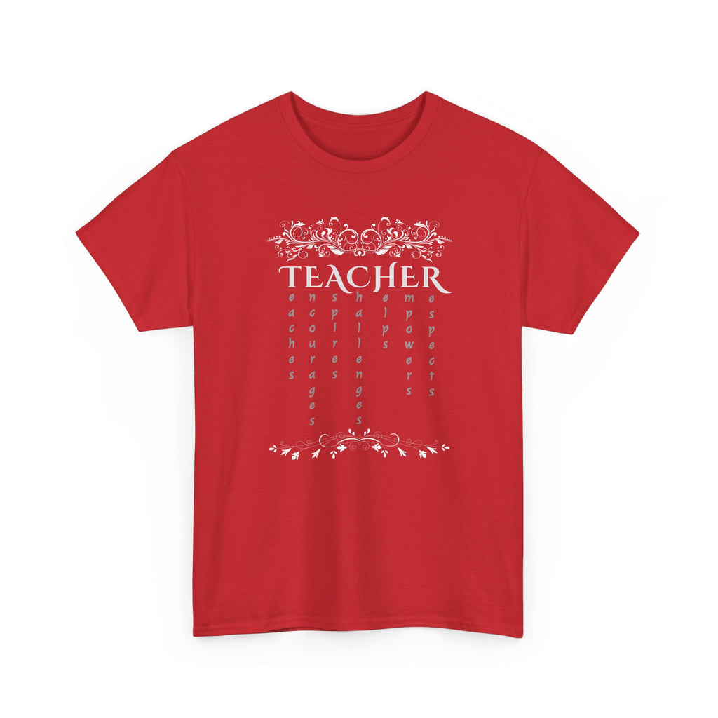 Teacher Floral Rain T-Shirt — Elegant Teacher Appreciation Tee