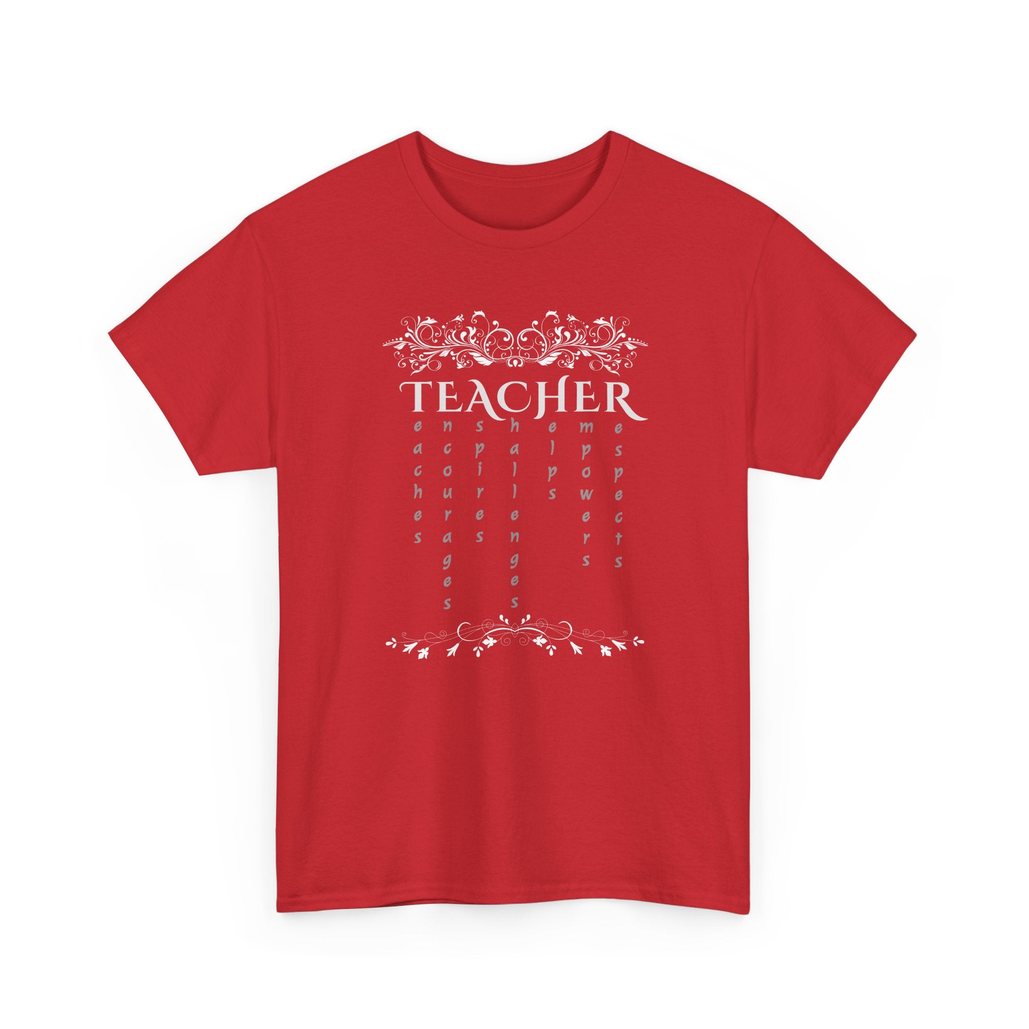 Teacher Floral Rain T-Shirt — Elegant Teacher Appreciation Tee