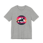 Woman Horse Riding Retro Sunset Tee