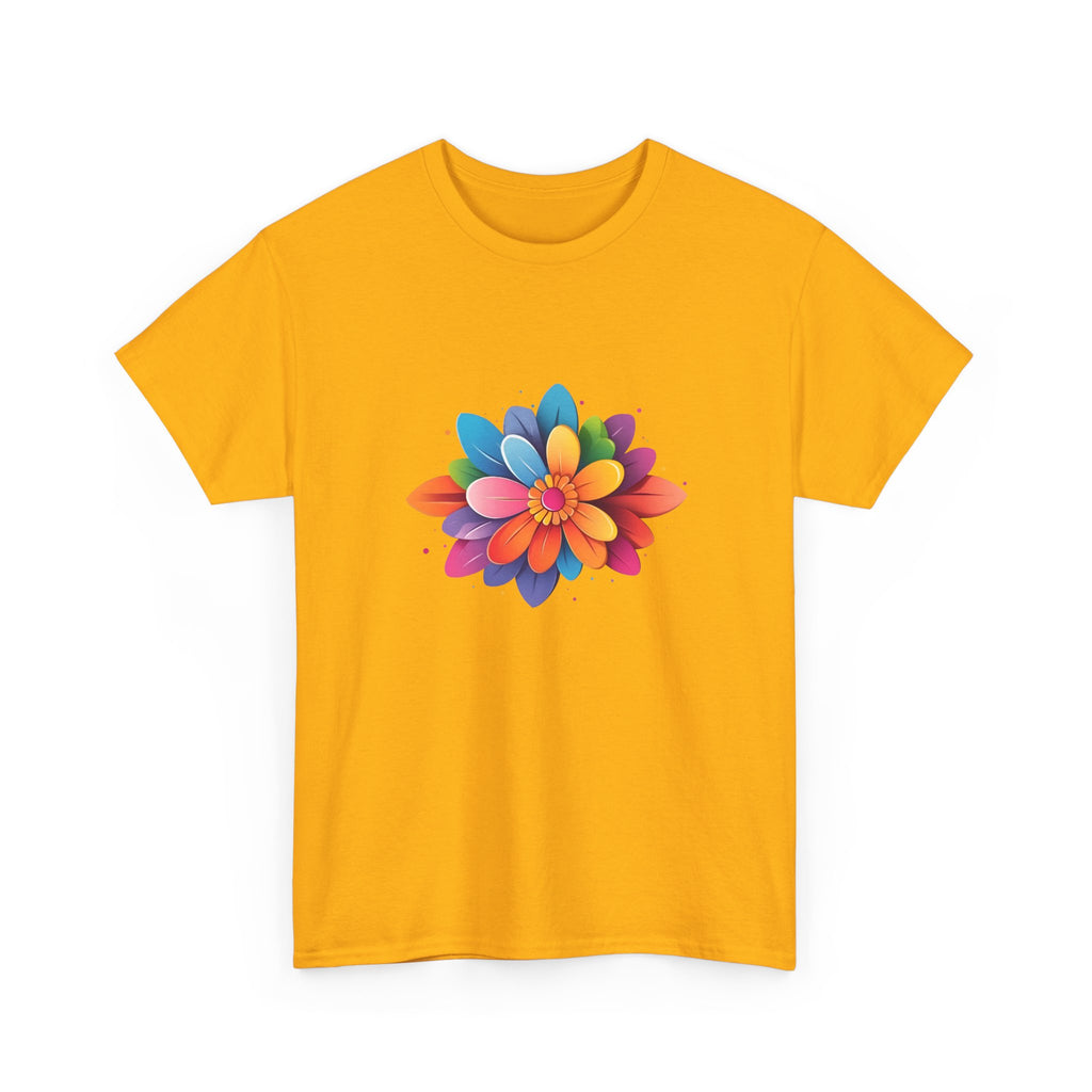 Colorful Layered Flower T-Shirt — Bright Floral Graphic Tee