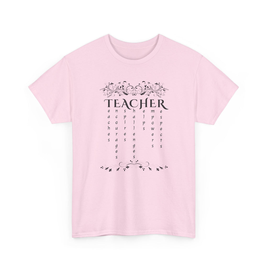 Teacher Floral Rain T-Shirt — Elegant Teacher Appreciation Tee