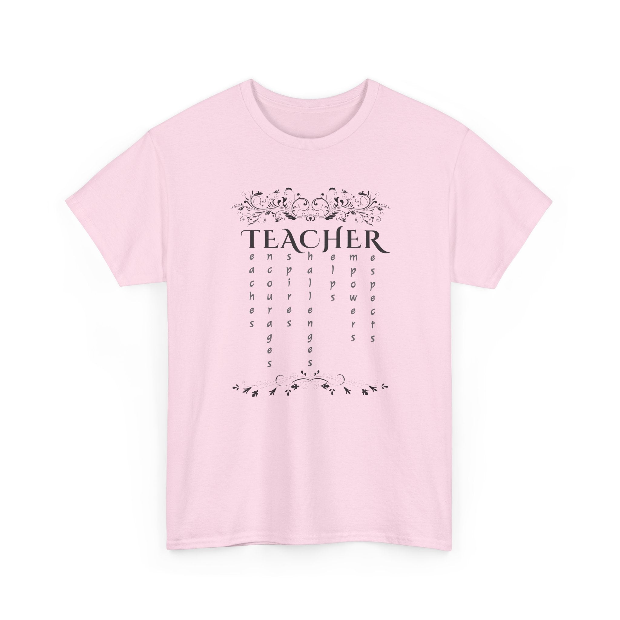 Teacher Floral Rain T-Shirt — Elegant Teacher Appreciation Tee