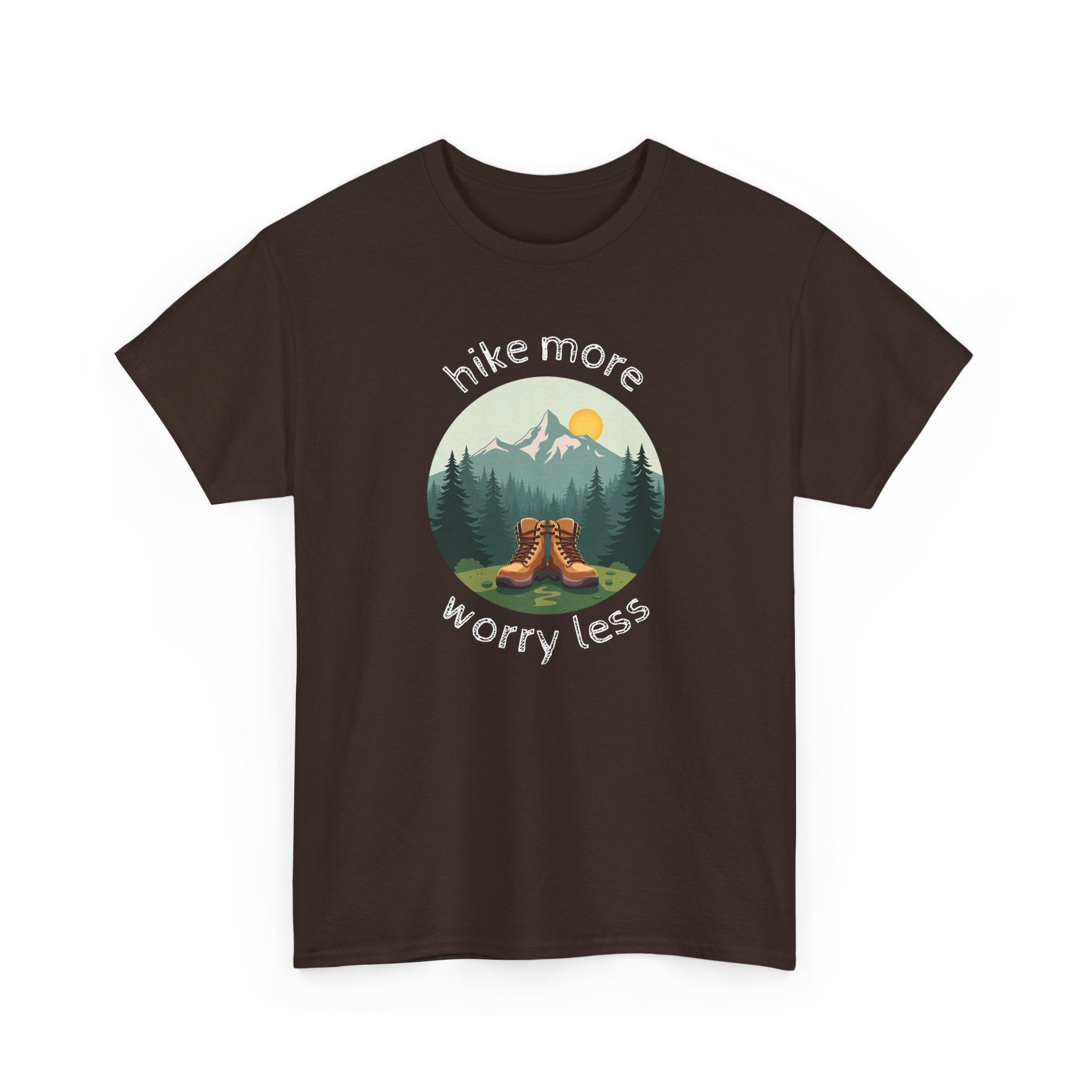 Hike More Worry Less T-Shirt — Nature Hiking Graphic Tee