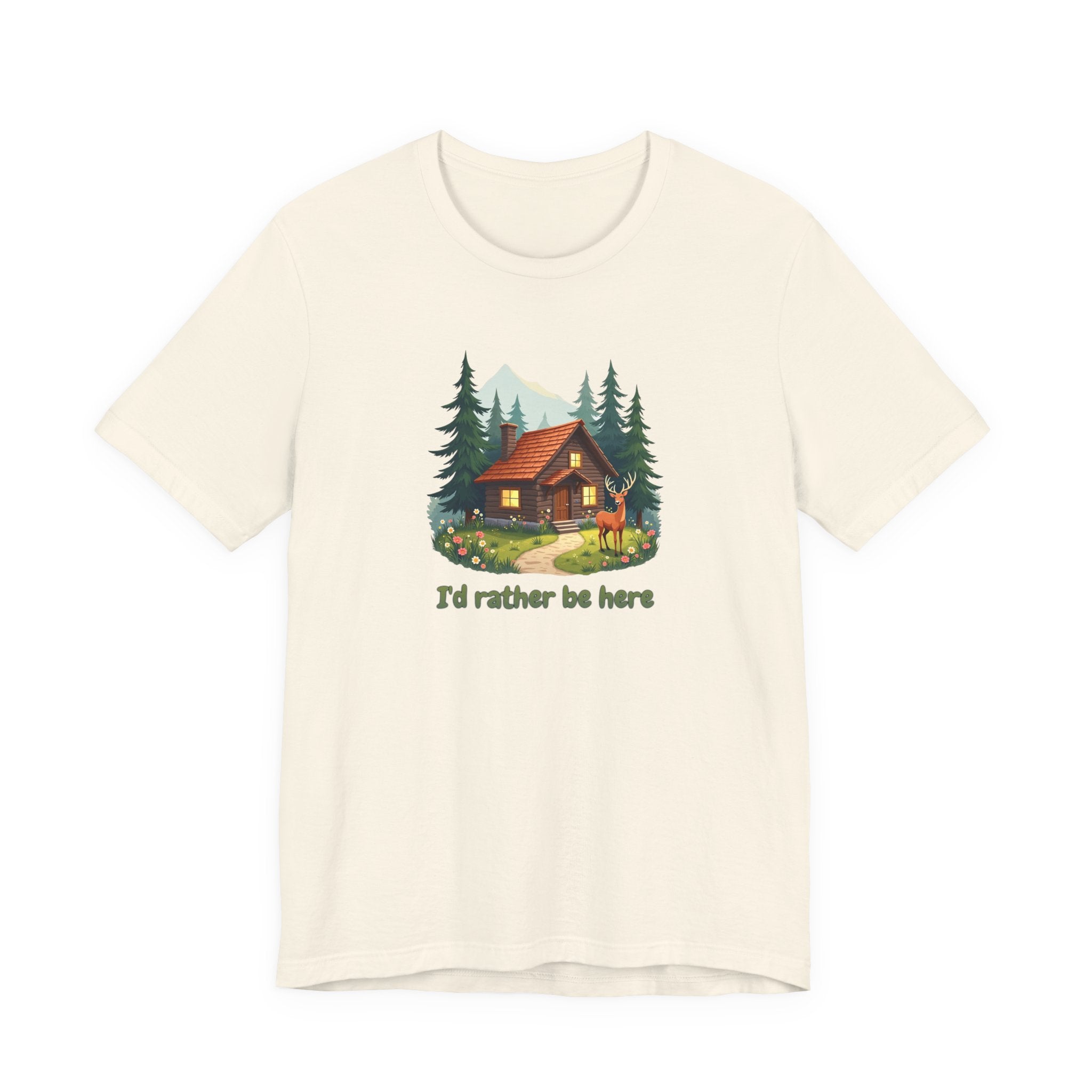 Cabin Escape T-Shirt — 'I'd Rather Be Here' Outdoors Tee