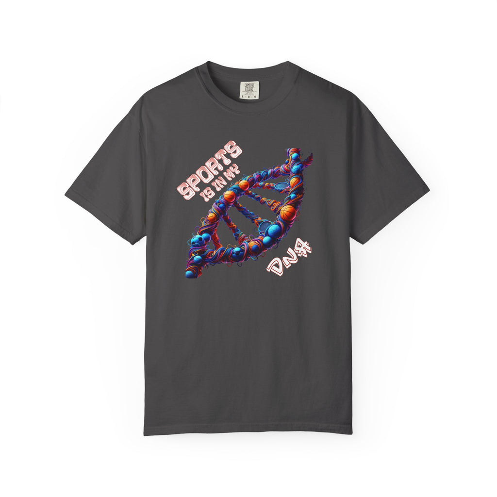 DNA Strand Graphic T-Shirt — "Sports is in my DNA" Athletic Tee