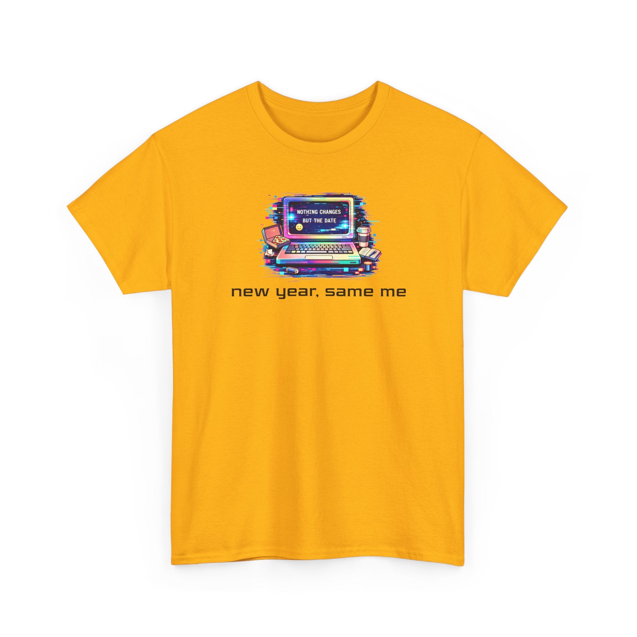 New Year Same Me T‑Shirt — Retro Computer Graphic Tee