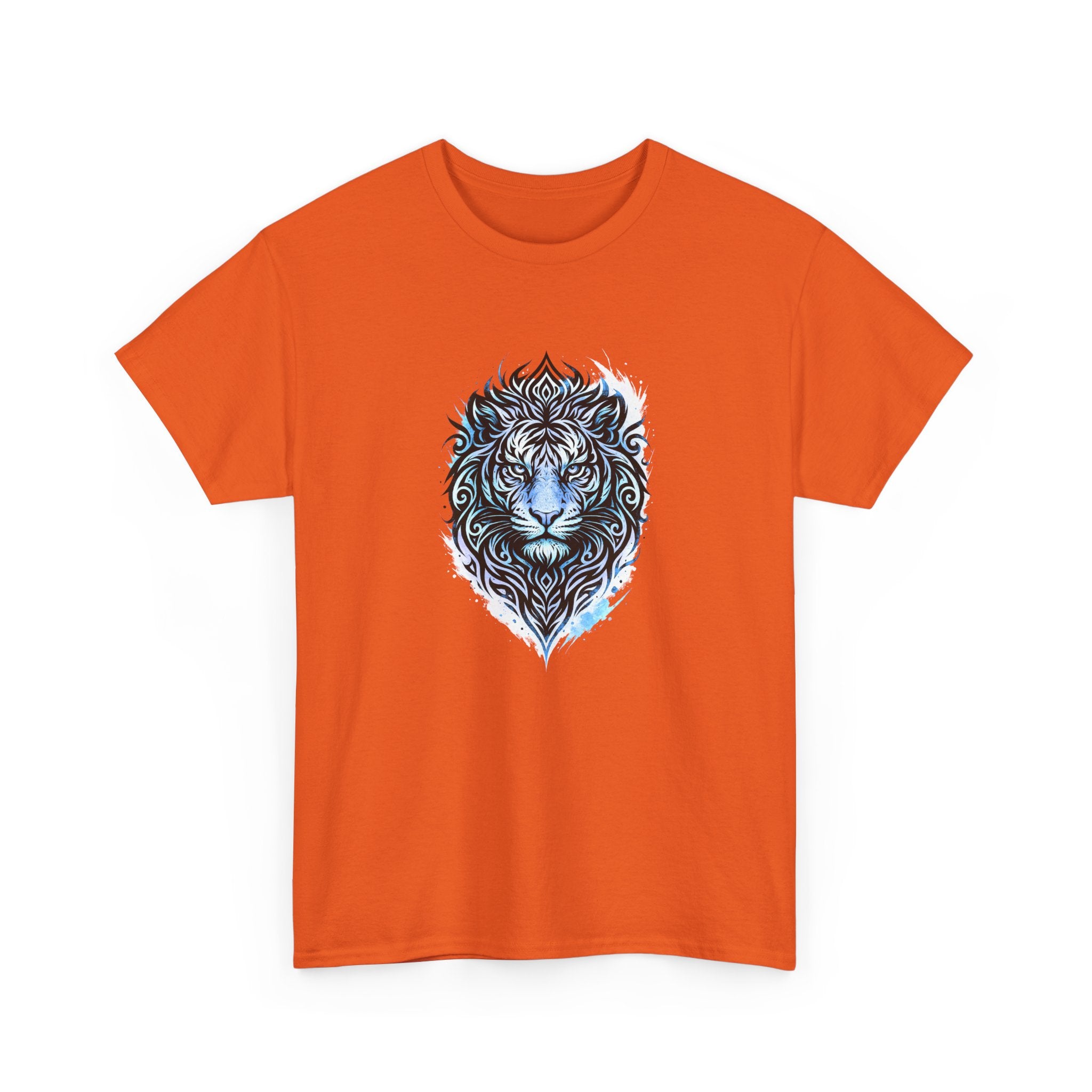Tiger T-Shirt — Intricate Blue And White Tiger Graphic Tee