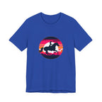 Woman Horse Riding Retro Sunset Tee