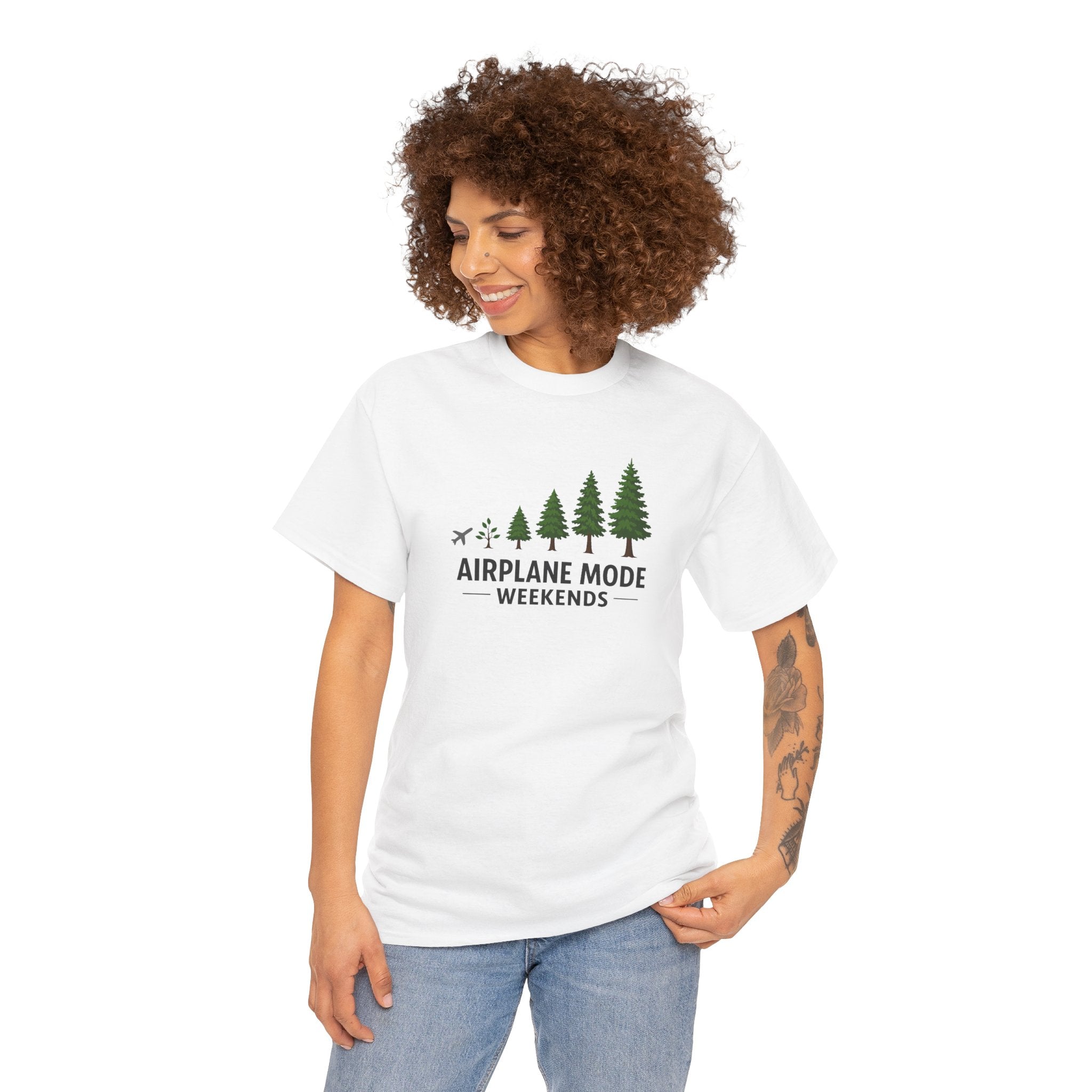 Airplane Mode Weekends T-Shirt — Outdoor Camping Forest Tee
