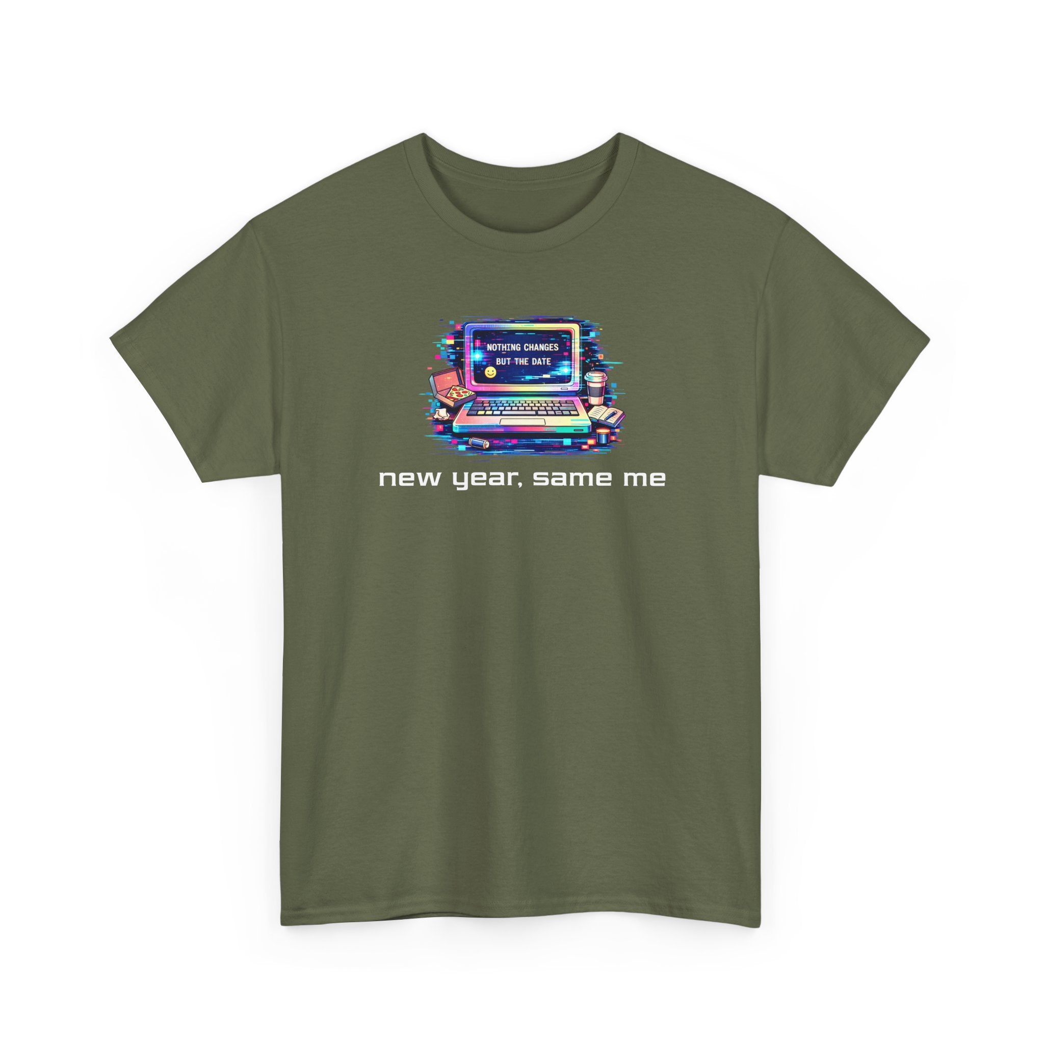 New Year Same Me T‑Shirt — Retro Computer Graphic Tee