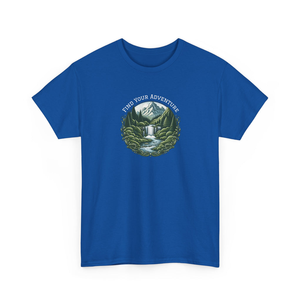 Nature Adventure T-Shirt — Find Your Adventure Mountain & Waterfall Graphic Tee