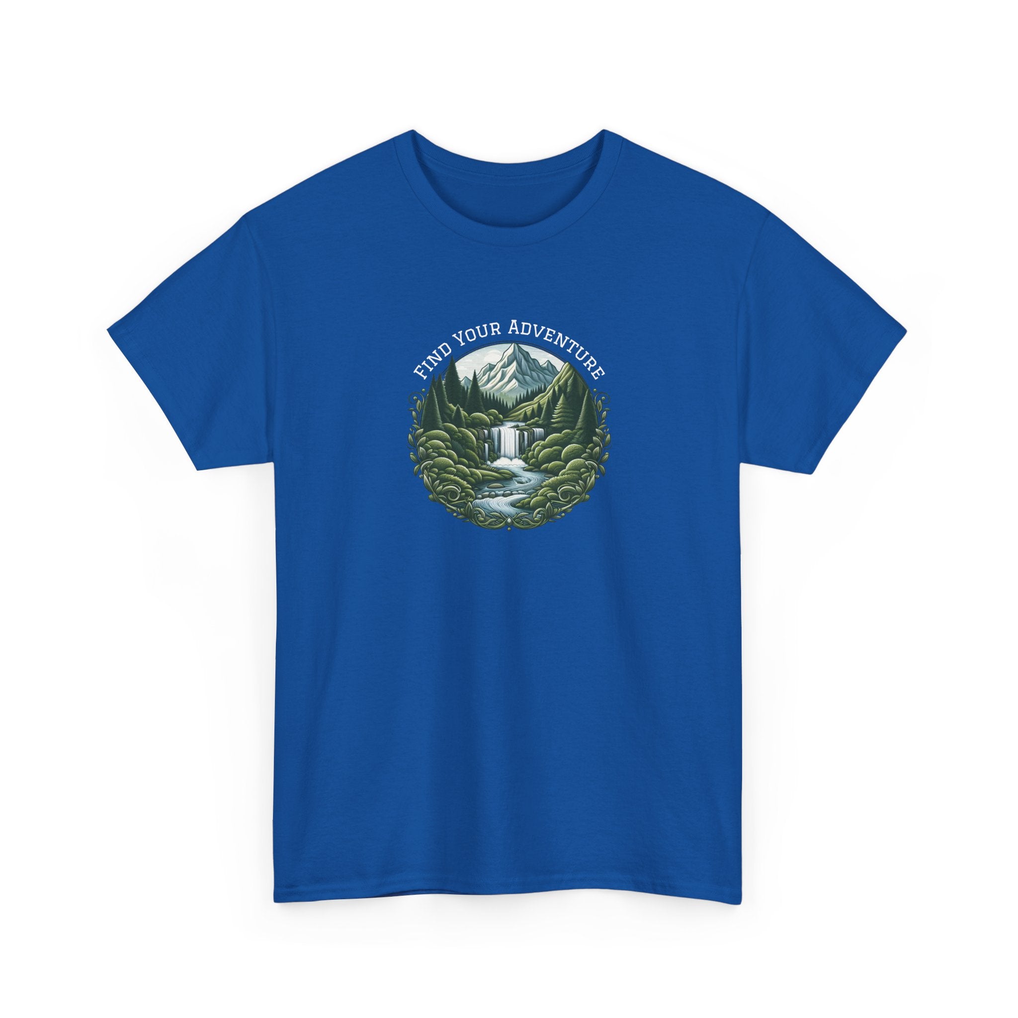 Nature Adventure T-Shirt — Find Your Adventure Mountain & Waterfall Graphic Tee
