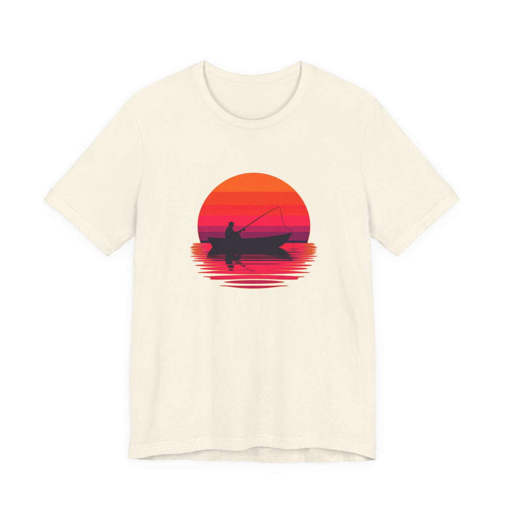 Fishing Sunset T‑Shirt — Retro Sunset Fisherman Boat Tee