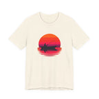 Fishing Sunset T‑Shirt — Retro Sunset Fisherman Boat Tee