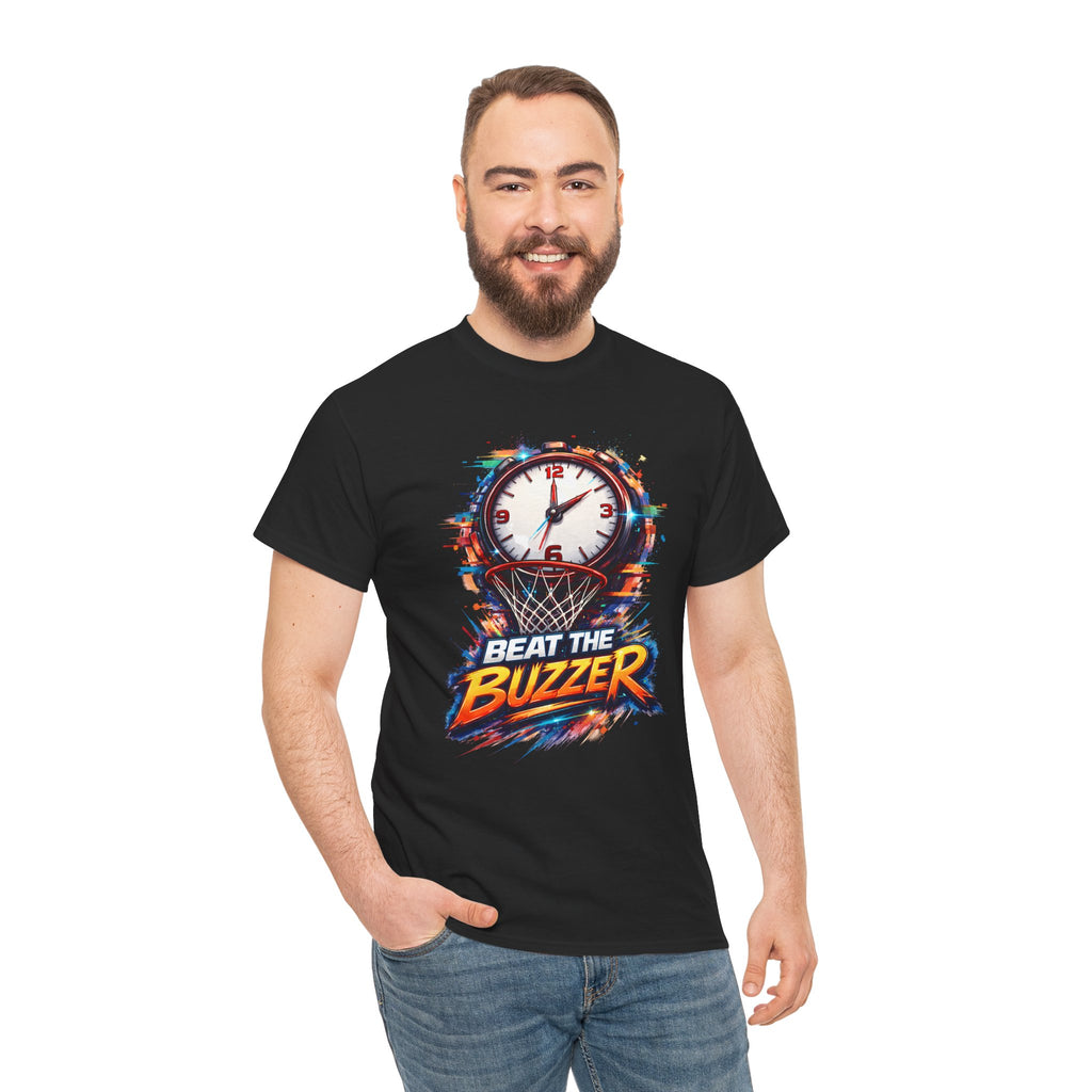 Beat the Buzzer Basketball T-Shirt — Sporty Countdown Graphic Tee