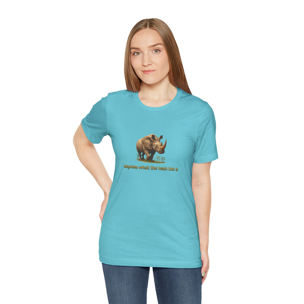 Elephant Rhino Graphic Tee — "elephino what the heck this is" Funny Wildlife T-Shirt