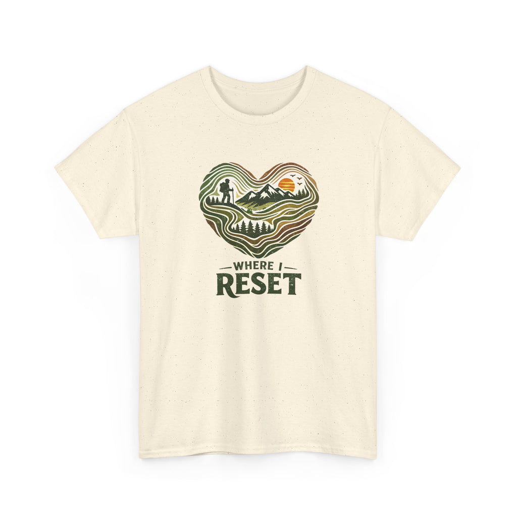 Where I Reset Tee — Nature Heart Hiking T‑Shirt