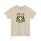 Beige t-shirt with 'Trail Legs loading' graphic design on a white background