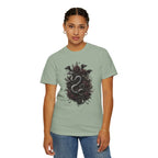 Snake Crest T-Shirt — Gothic Serpent Floral Graphic Tee