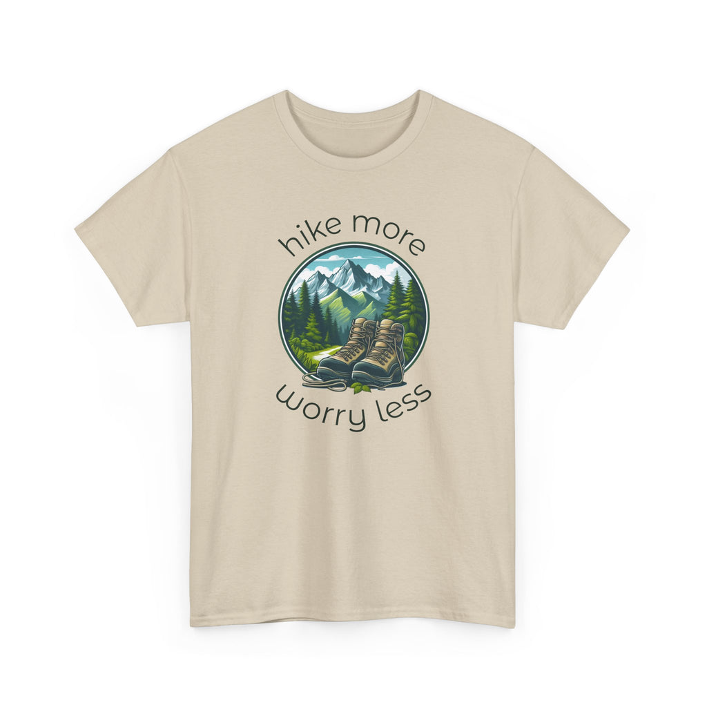 Hike More Worry Less T-Shirt — Nature Hiking Graphic Tee