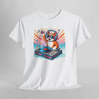 DJ Cat Turntable T-Shirt — Retro Music Cat Graphic Tee