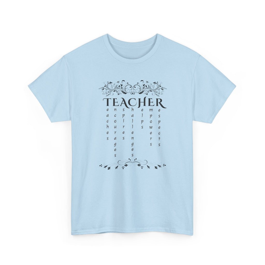 Teacher Floral Rain T-Shirt — Elegant Teacher Appreciation Tee