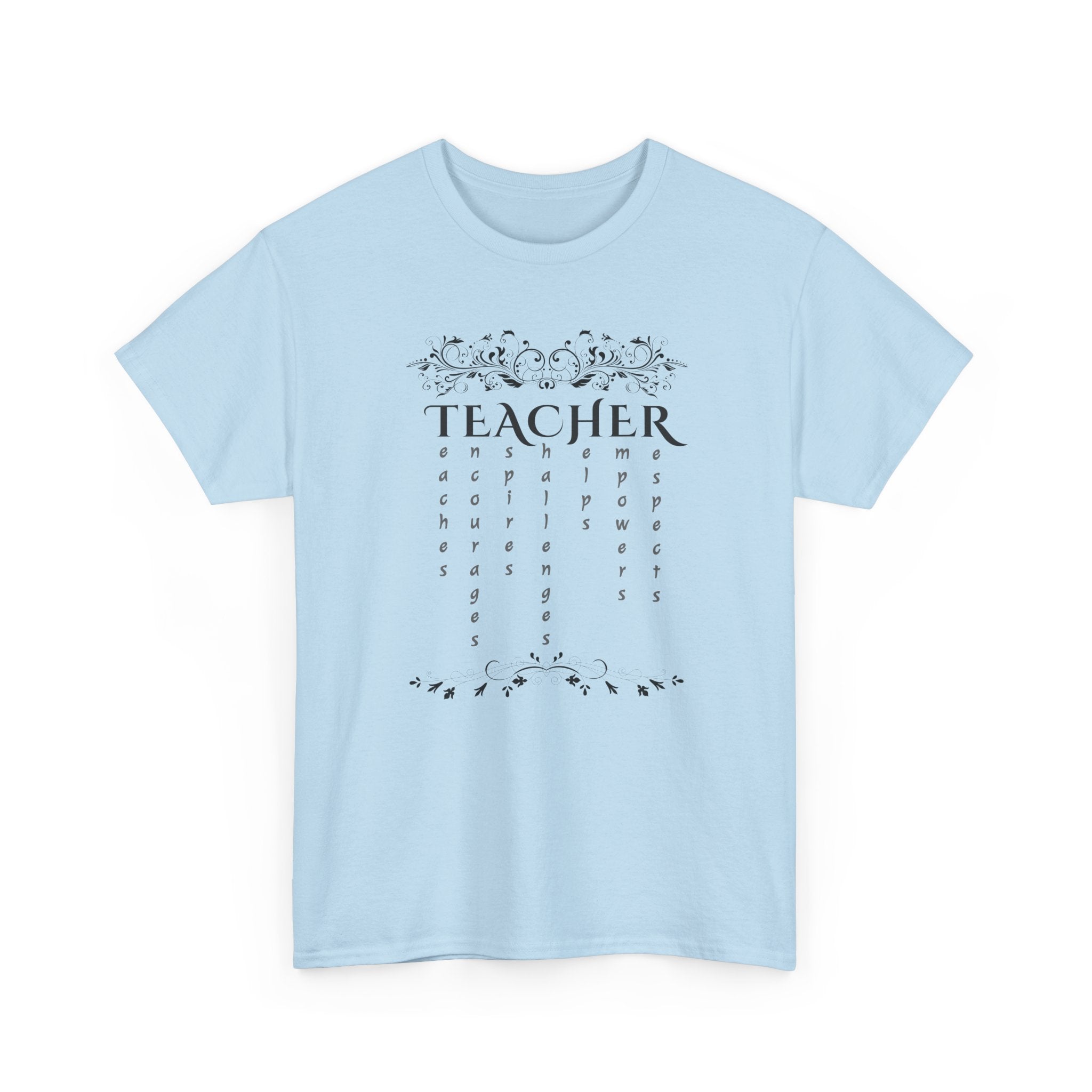 Teacher Floral Rain T-Shirt — Elegant Teacher Appreciation Tee