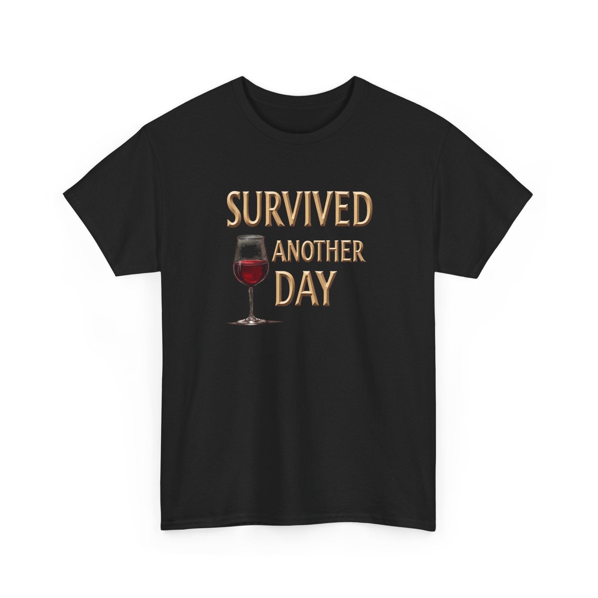 Survived Another Day Wine T-Shirt — Funny Wine Lover Tee