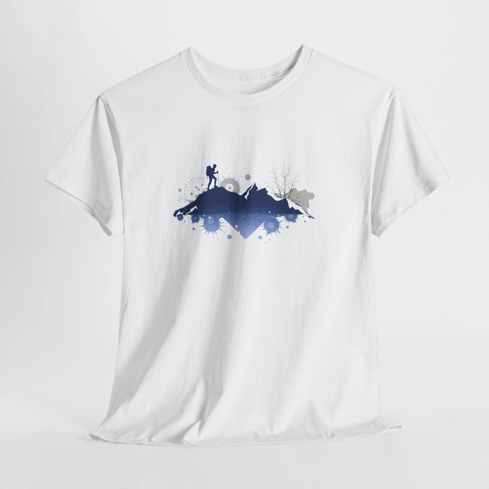 Mountain Hiker Tee — Blue Nightscape Silhouette T-Shirt
