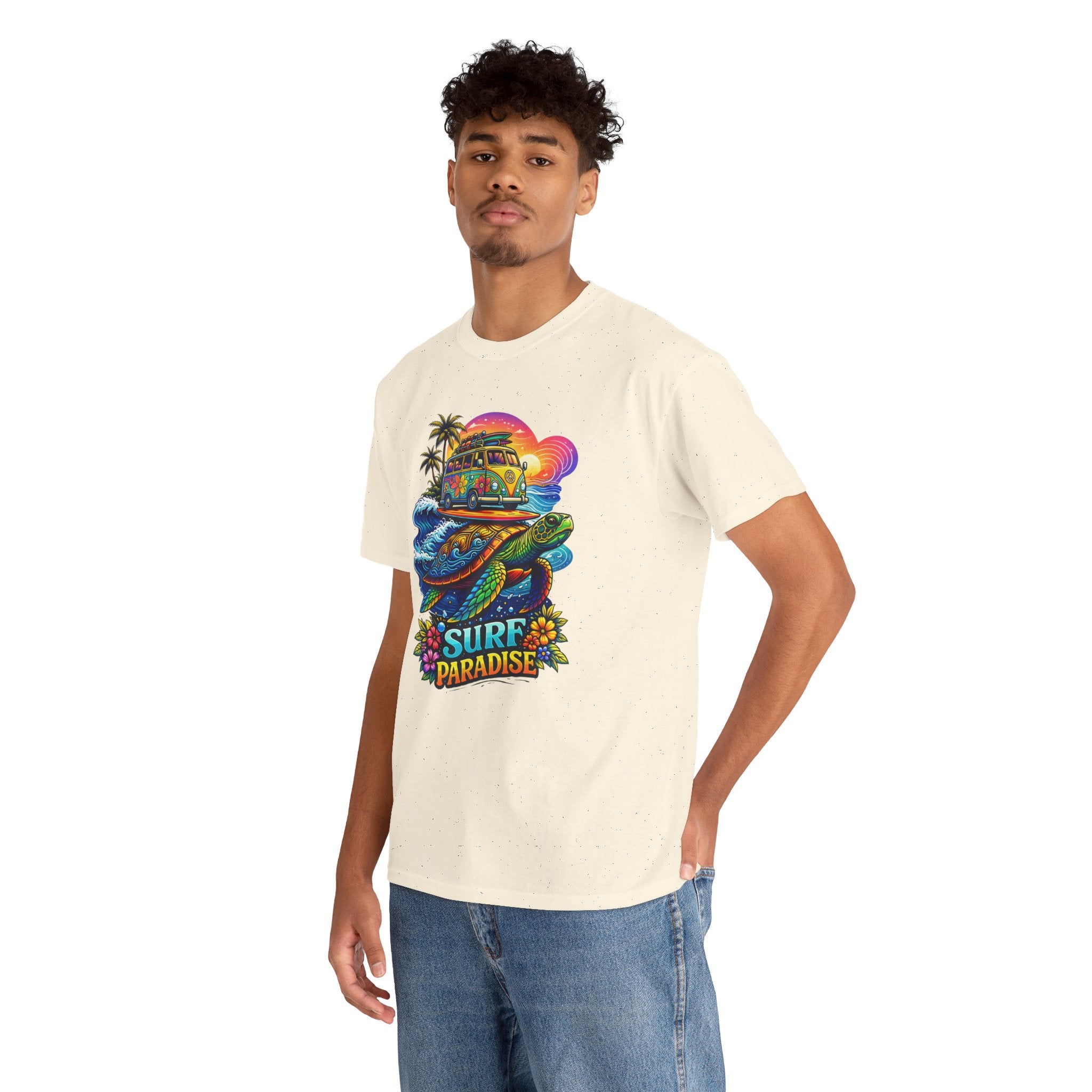Surf Paradise Tee — Retro Van & Sea Turtle Beach T-Shirt