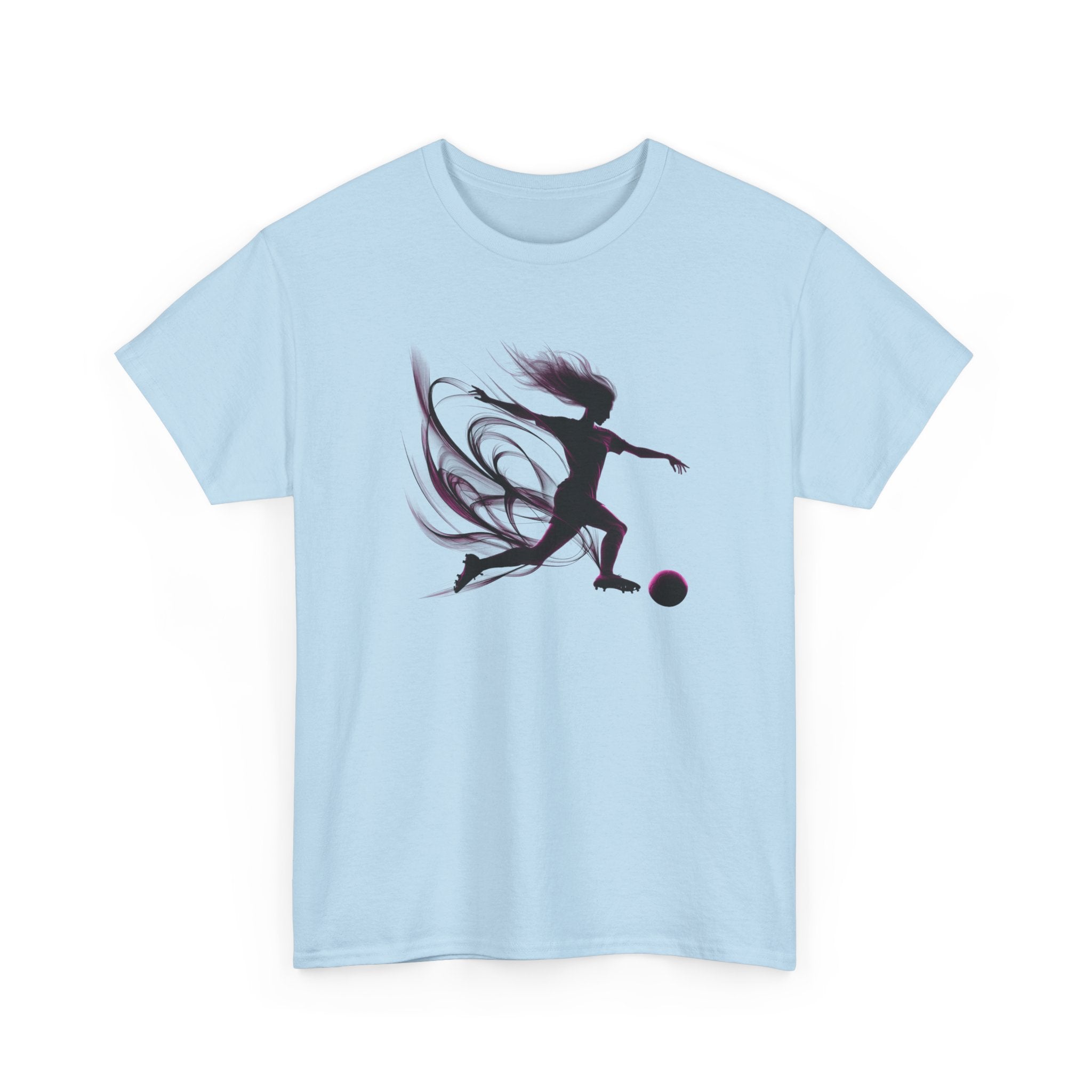 Soccer Football T-Shirt — Feminine Soccer Player Silhouette Tee
