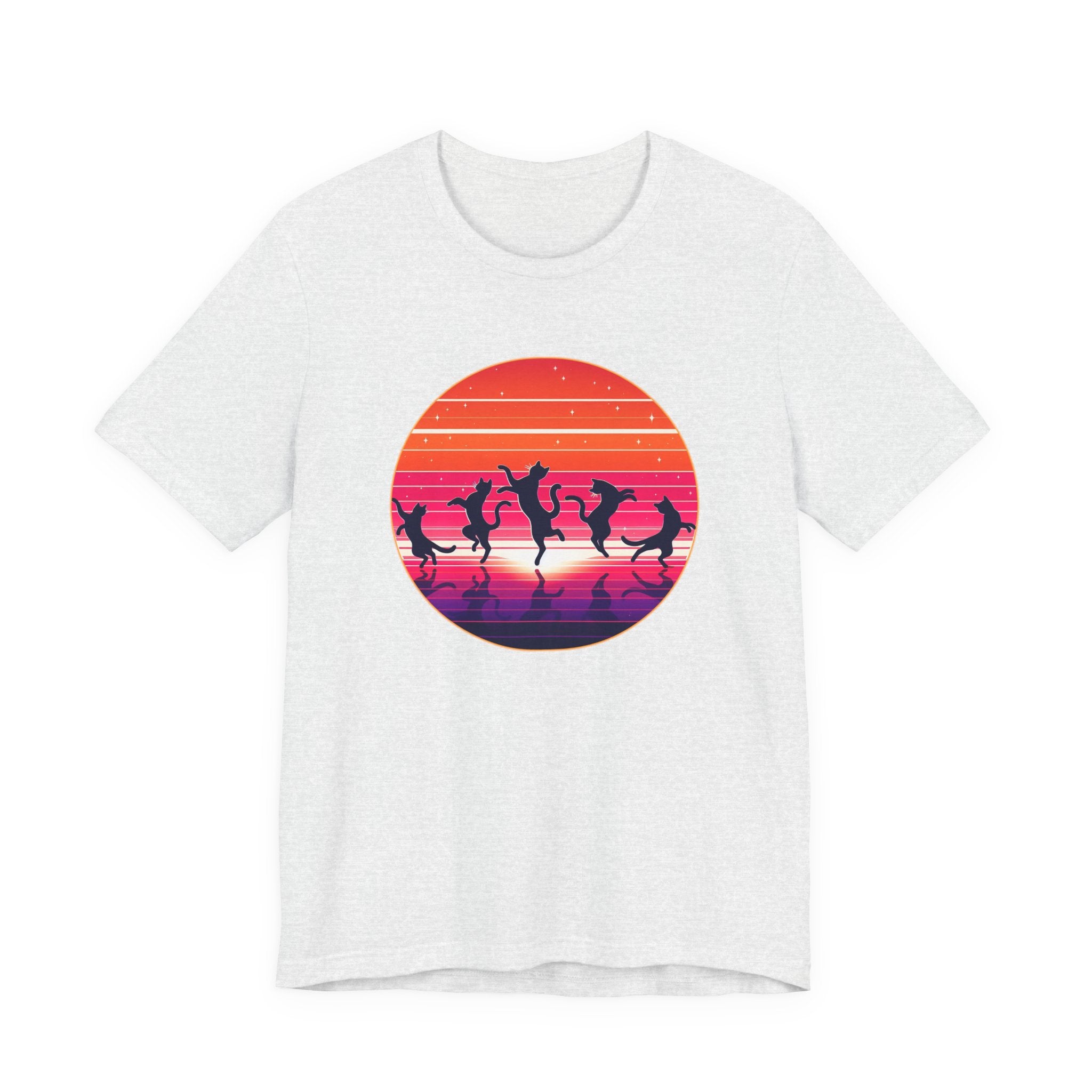 Retro Sunset Dancing Cats T-Shirt
