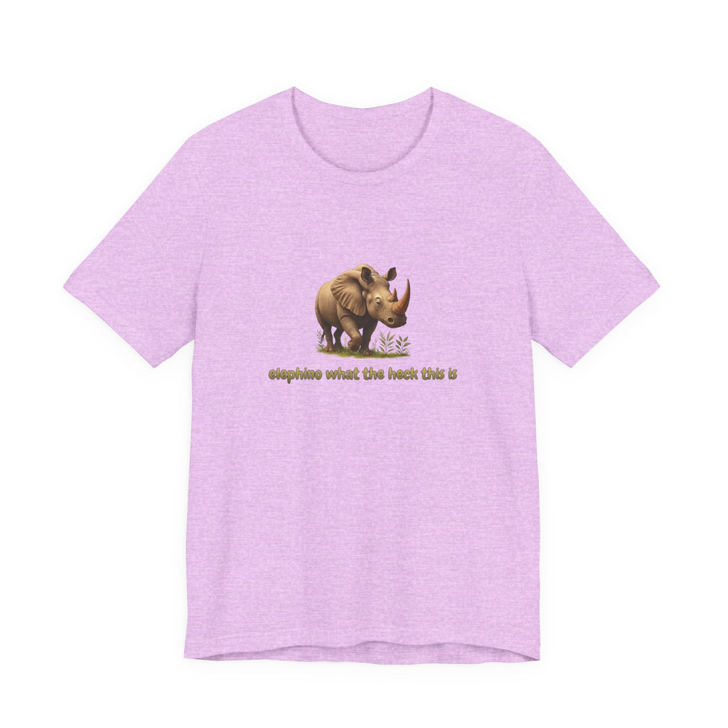 Elephant Rhino Graphic Tee — "elephino what the heck this is" Funny Wildlife T-Shirt
