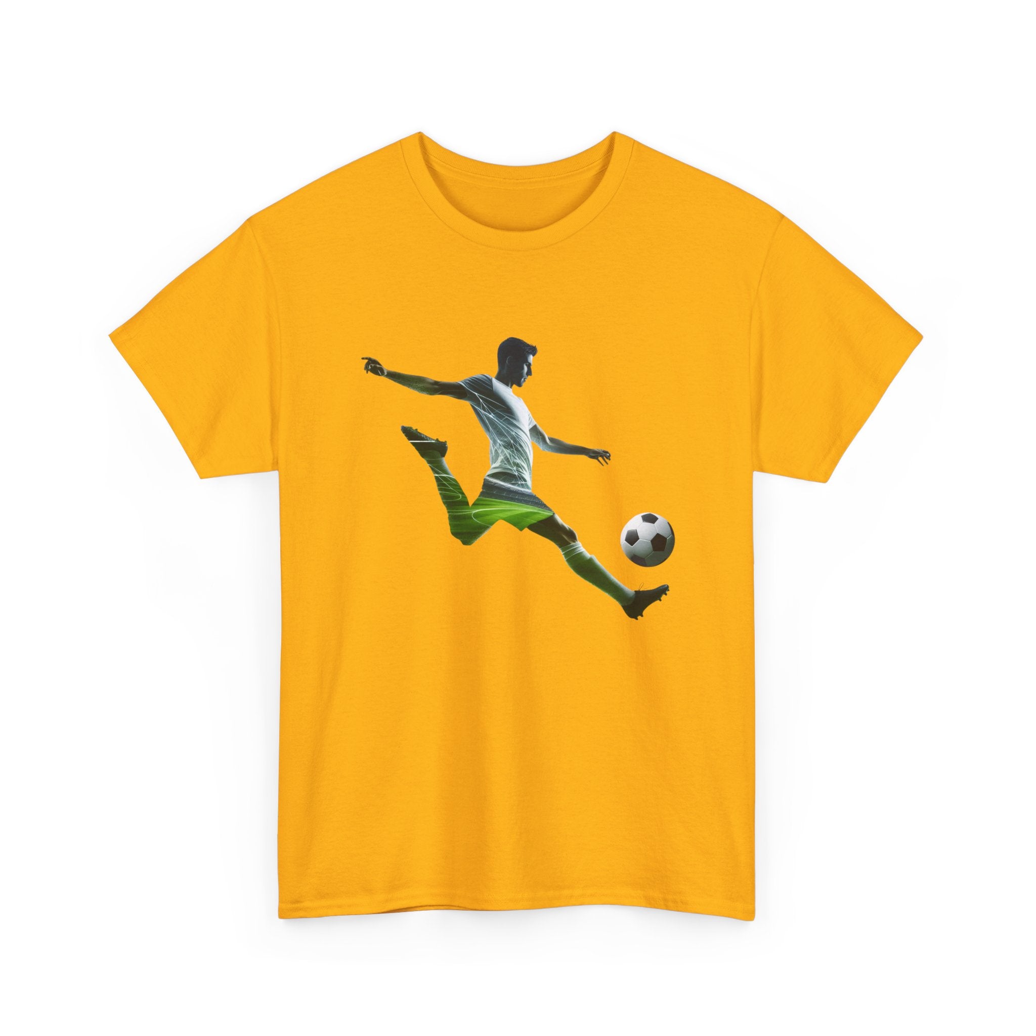 Soccer Player Silhouette Tee - Football Kick Graphic T-Shirt