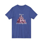 Fairytale Castle V-Neck Tee — 'Queen of My Castle' Vintage Castle Graphic