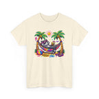 Beach Raccoon Hammock T‑Shirt — Tropical Summer Vibes Graphic Tee