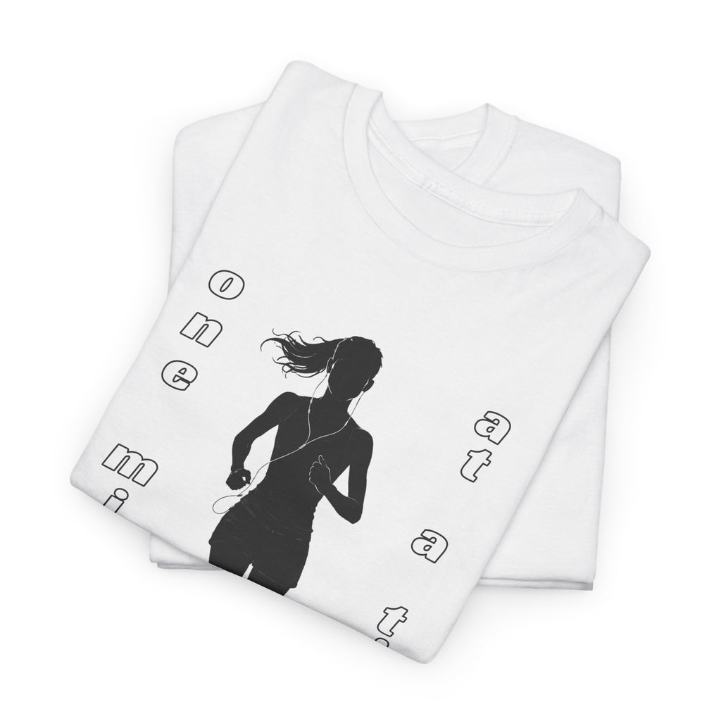 Woman Running Silhouette T‑Shirt – One Mile At A Time Graphic Tee