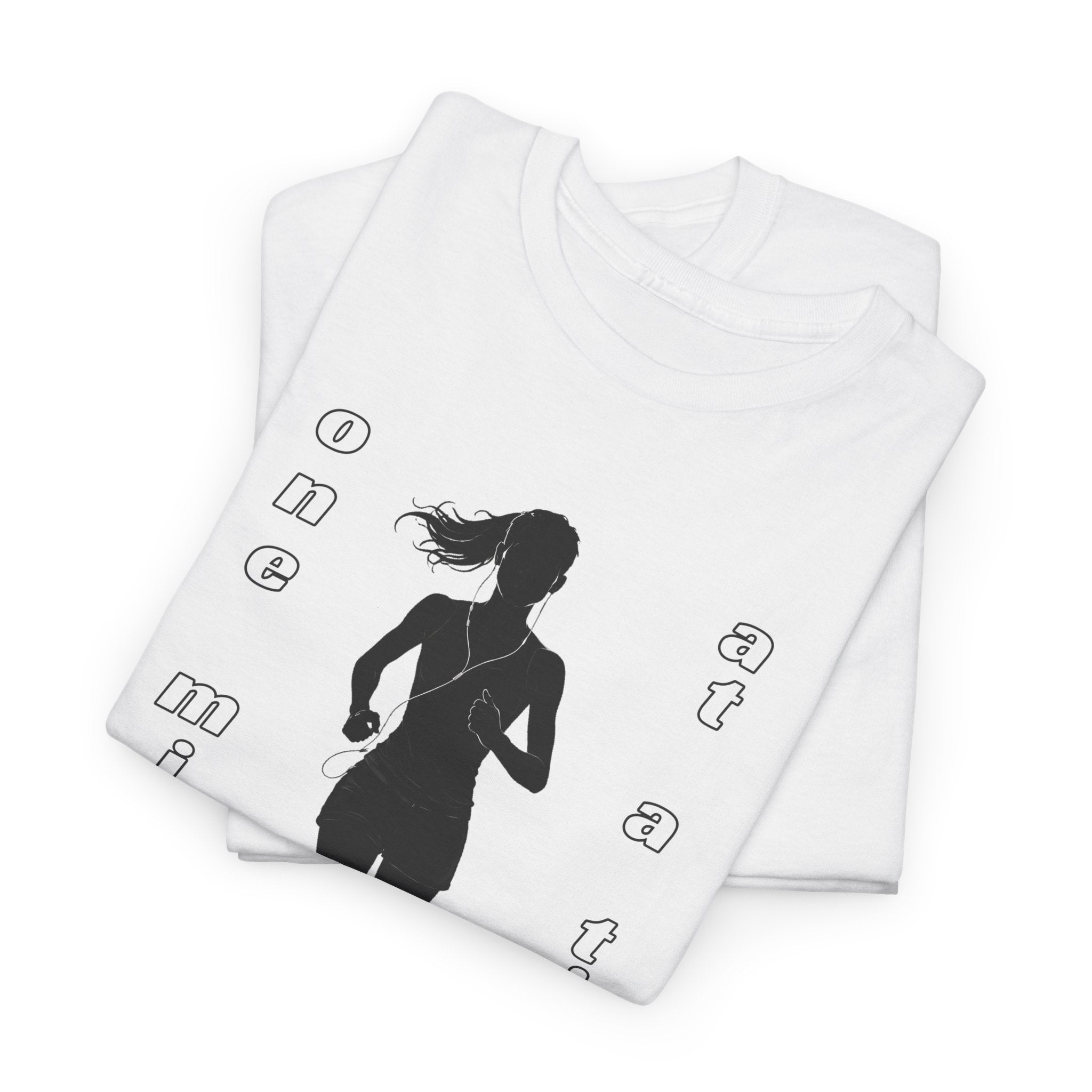 Woman Running Silhouette T‑Shirt – One Mile At A Time Graphic Tee