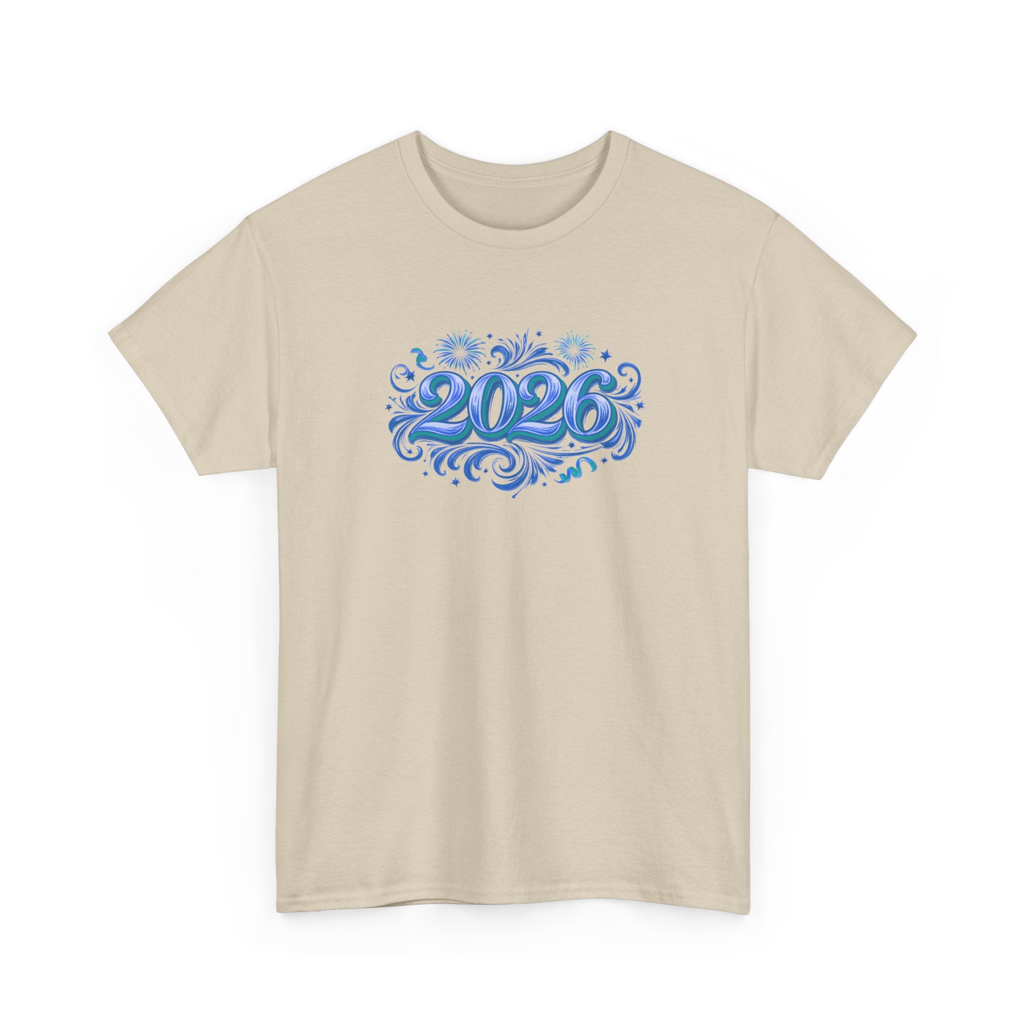 2026 Decorative Script Tee — New Year Celebration T-Shirt