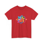 Colorful Layered Flower T-Shirt — Bright Floral Graphic Tee