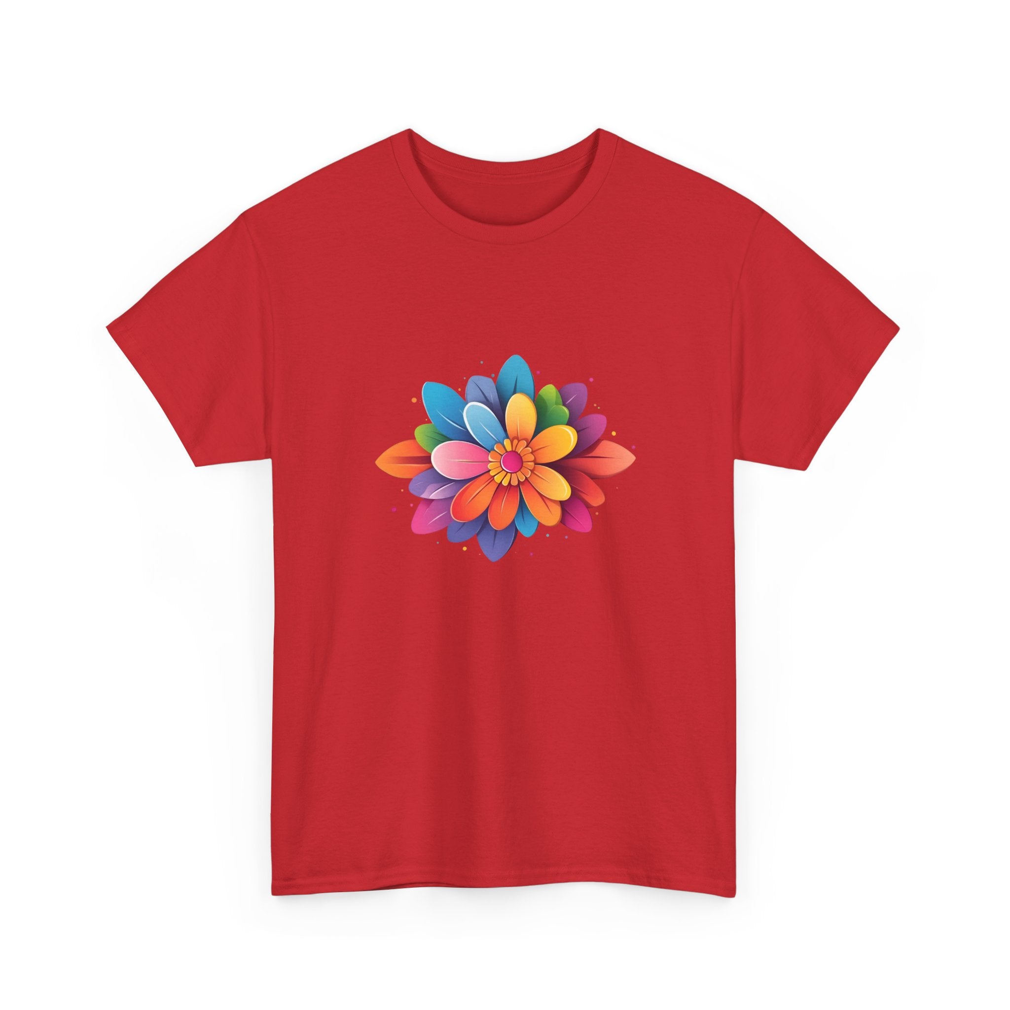 Colorful Layered Flower T-Shirt — Bright Floral Graphic Tee