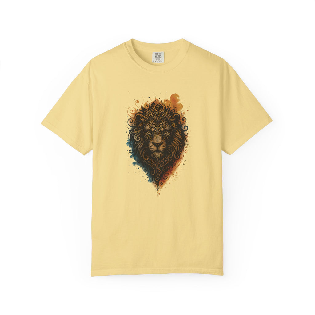 Lion Head T-Shirt — Artistic Tribal Lion Face Tee