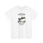 Hiking Is Hard, Chillin’ Is Easy T-Shirt — Camping Mountains Campfire Graphic Tee